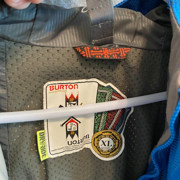Burton Dryride Hooded Thermolite DHAKA Ski Snowboard Jacket BLUE Men's XL - Picture 5 of 15